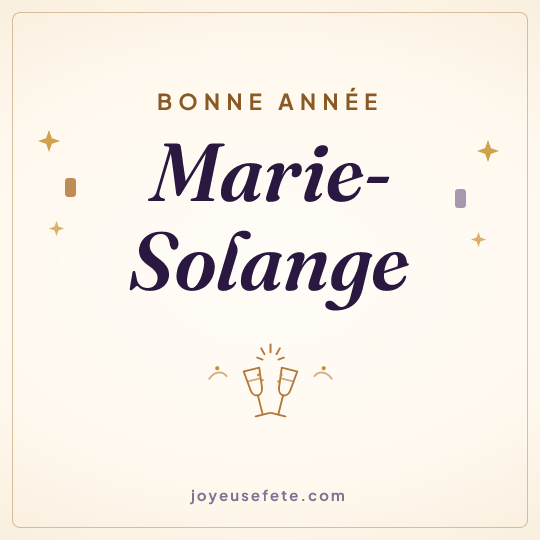 Image carrée « Bonne année Marie-Solange » pour WhatsApp