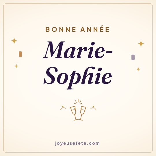 Image carrée « Bonne année Marie-Sophie » pour WhatsApp