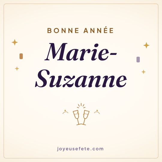 Image carrée « Bonne année Marie-Suzanne » pour WhatsApp