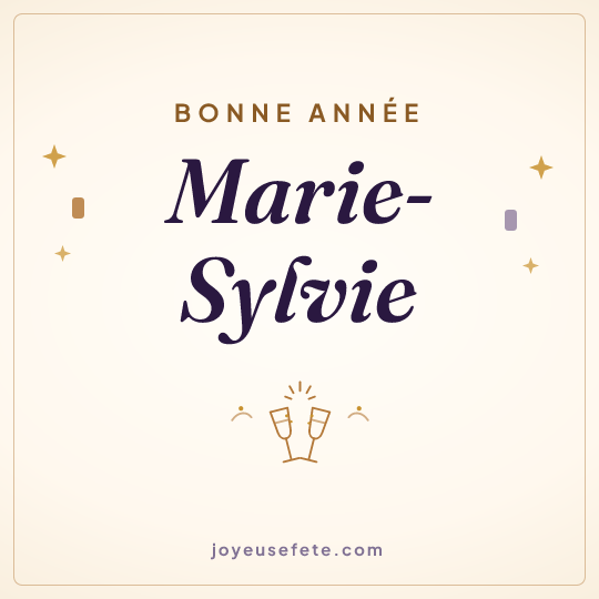 Image carrée « Bonne année Marie-Sylvie » pour WhatsApp