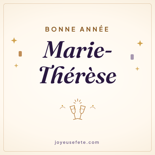 Image carrée « Bonne année Marie-Thérèse » pour WhatsApp