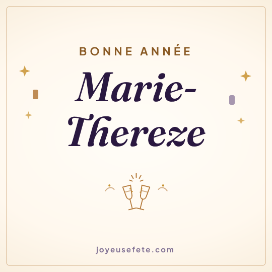 Image carrée « Bonne année Marie-Thereze » pour WhatsApp