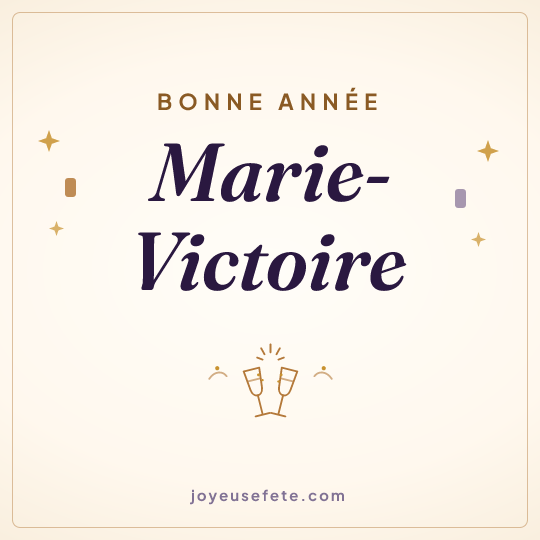 Image carrée « Bonne année Marie-Victoire » pour WhatsApp