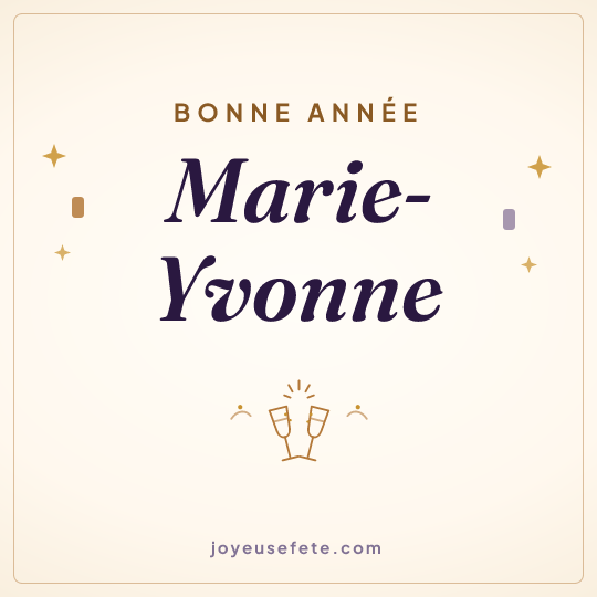 Image carrée « Bonne année Marie-Yvonne » pour WhatsApp