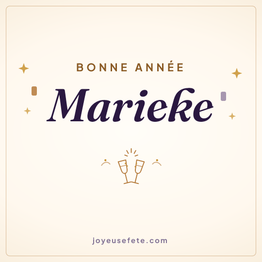 Image carrée « Bonne année Marieke » pour WhatsApp
