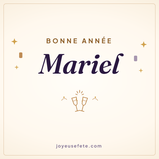 Image carrée « Bonne année Mariel » pour WhatsApp