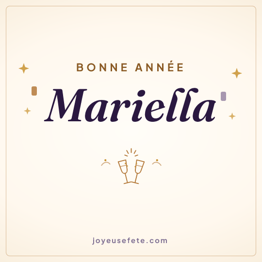 Image carrée « Bonne année Mariella » pour WhatsApp
