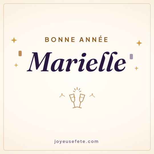 Image carrée « Bonne année Marielle » pour WhatsApp