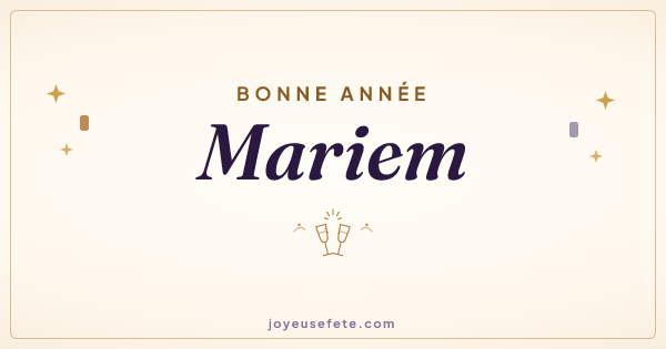 Image « Bonne année Mariem » au format large