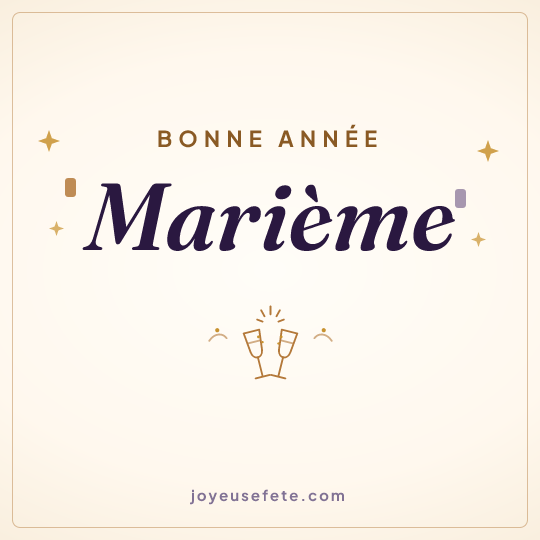 Image carrée « Bonne année Marième » pour WhatsApp