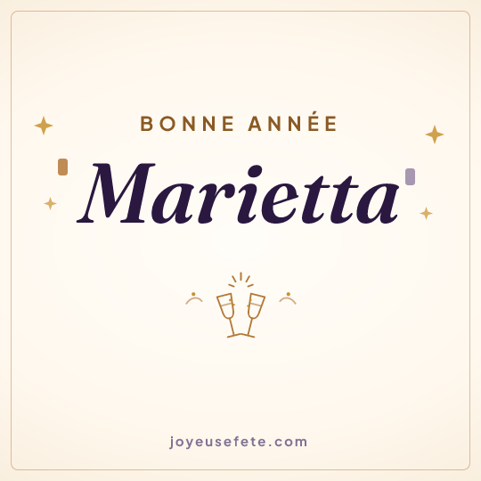 Image carrée « Bonne année Marietta » pour WhatsApp