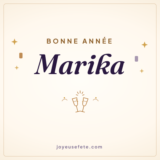 Image carrée « Bonne année Marika » pour WhatsApp