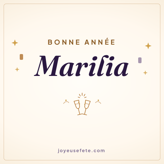 Image carrée « Bonne année Marilia » pour WhatsApp