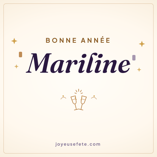 Image carrée « Bonne année Mariline » pour WhatsApp