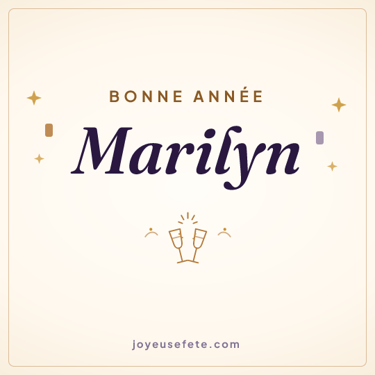 Image carrée « Bonne année Marilyn » pour WhatsApp