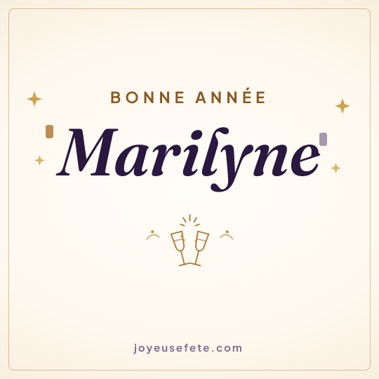 Image carrée « Bonne année Marilyne » pour WhatsApp