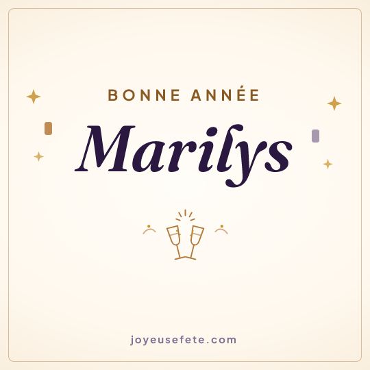 Image carrée « Bonne année Marilys » pour WhatsApp