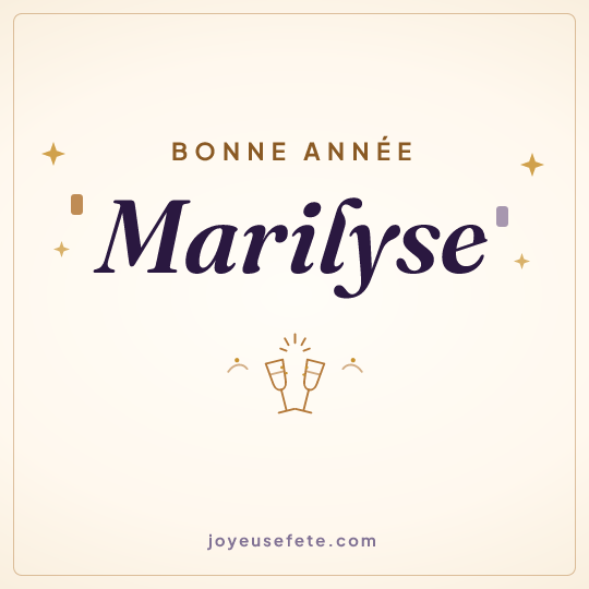 Image carrée « Bonne année Marilyse » pour WhatsApp