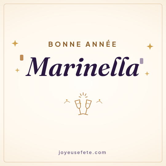 Image carrée « Bonne année Marinella » pour WhatsApp