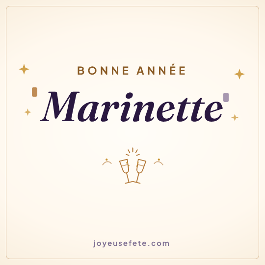 Image carrée « Bonne année Marinette » pour WhatsApp