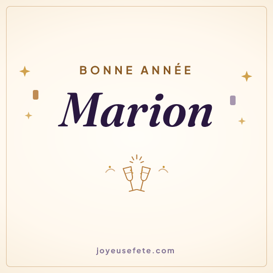 Image carrée « Bonne année Marion » pour WhatsApp