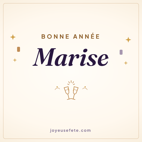 Image carrée « Bonne année Marise » pour WhatsApp