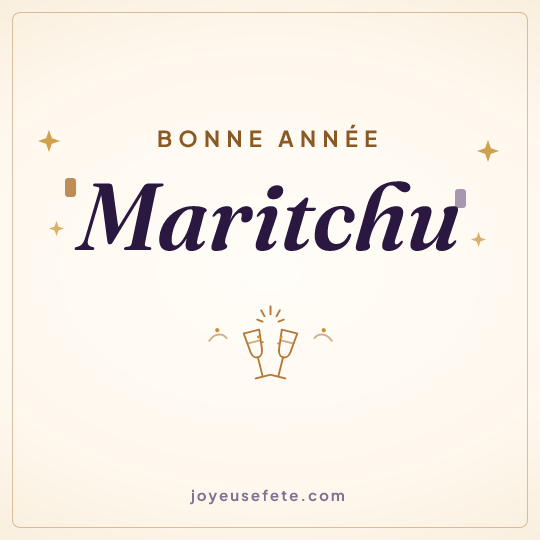 Image carrée « Bonne année Maritchu » pour WhatsApp