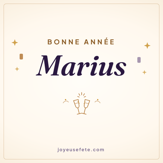 Image carrée « Bonne année Marius » pour WhatsApp