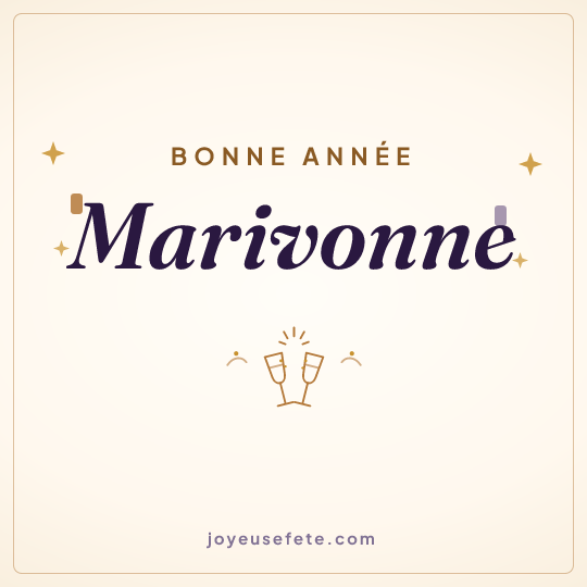 Image carrée « Bonne année Marivonne » pour WhatsApp