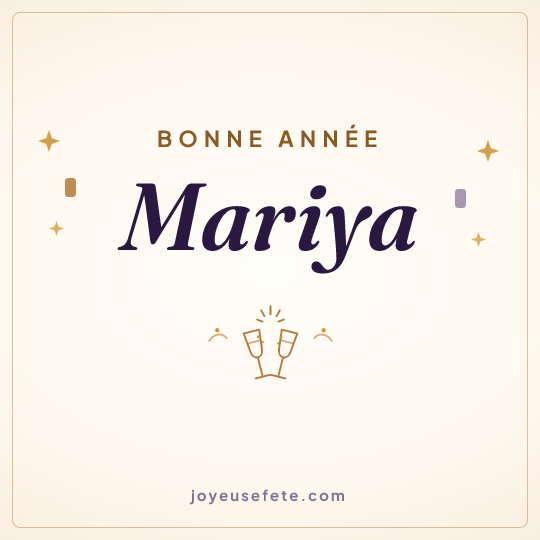 Image carrée « Bonne année Mariya » pour WhatsApp