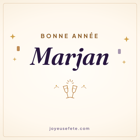Image carrée « Bonne année Marjan » pour WhatsApp