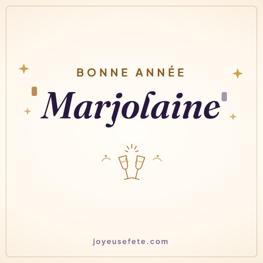Image carrée « Bonne année Marjolaine » pour WhatsApp