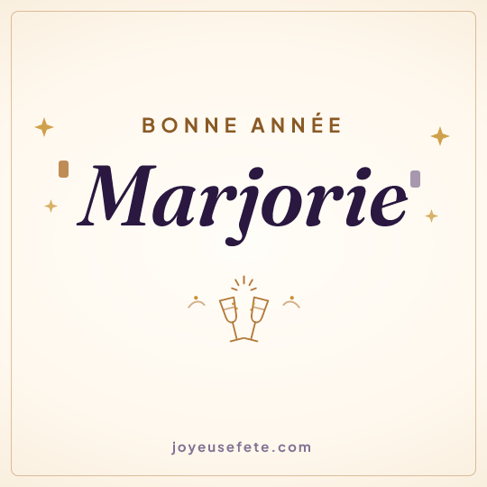Image carrée « Bonne année Marjorie » pour WhatsApp