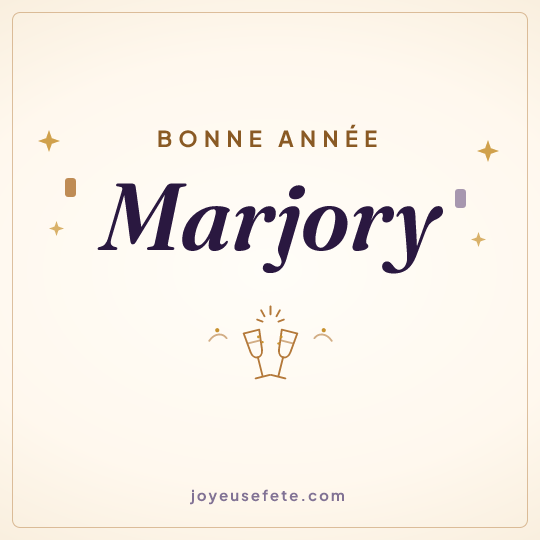 Image carrée « Bonne année Marjory » pour WhatsApp