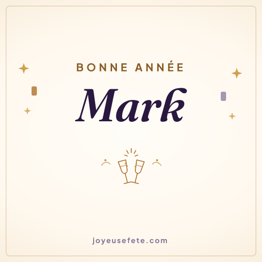 Image carrée « Bonne année Mark » pour WhatsApp