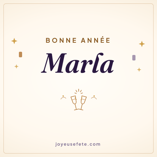 Image carrée « Bonne année Marla » pour WhatsApp