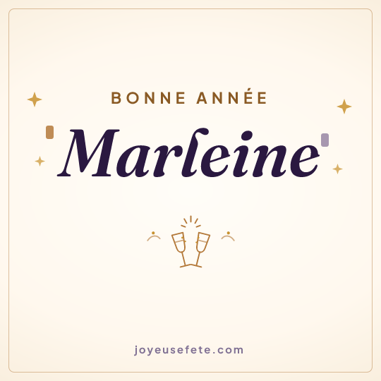 Image carrée « Bonne année Marleine » pour WhatsApp