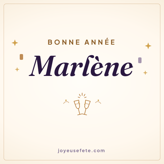 Image carrée « Bonne année Marlène » pour WhatsApp