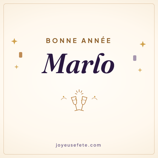 Image carrée « Bonne année Marlo » pour WhatsApp