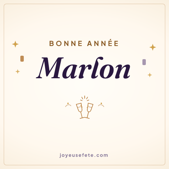 Image carrée « Bonne année Marlon » pour WhatsApp