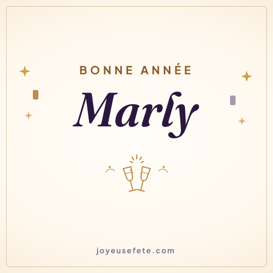 Image carrée « Bonne année Marly » pour WhatsApp