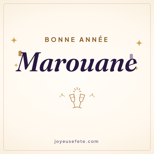Image carrée « Bonne année Marouane » pour WhatsApp