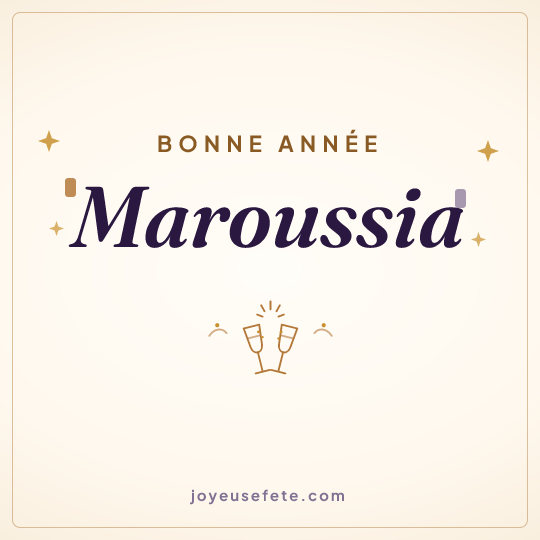 Image carrée « Bonne année Maroussia » pour WhatsApp