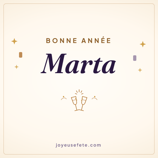 Image carrée « Bonne année Marta » pour WhatsApp