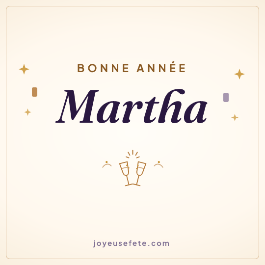 Image carrée « Bonne année Martha » pour WhatsApp