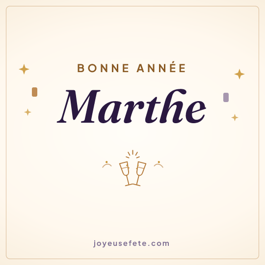 Image carrée « Bonne année Marthe » pour WhatsApp