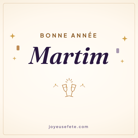Image carrée « Bonne année Martim » pour WhatsApp