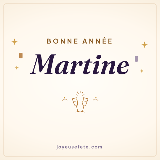 Image carrée « Bonne année Martine » pour WhatsApp
