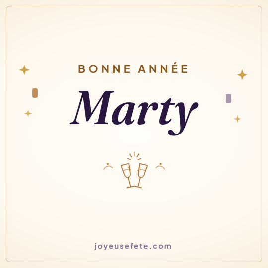 Image carrée « Bonne année Marty » pour WhatsApp