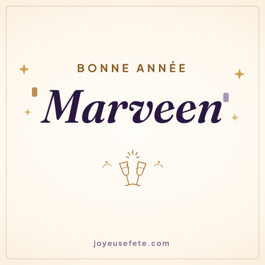 Image carrée « Bonne année Marveen » pour WhatsApp